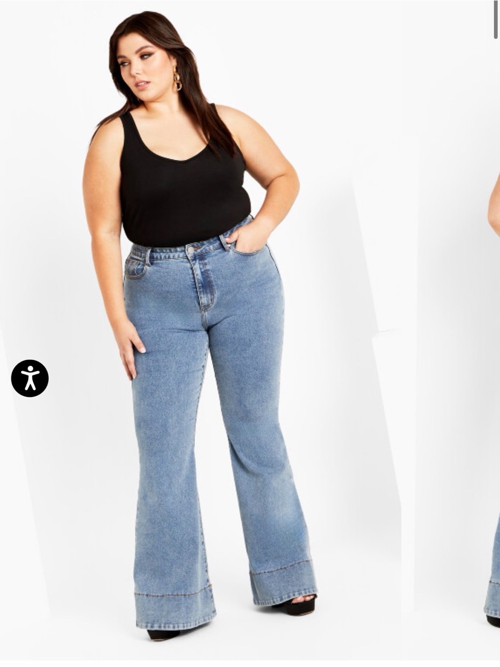 City Chic Light Blue High-Rise Flare Jeans